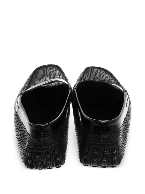 Tod\'s Black Textured Leather Loafers Tods Black Textured Leather Gommino Loafers Size Men main image 2