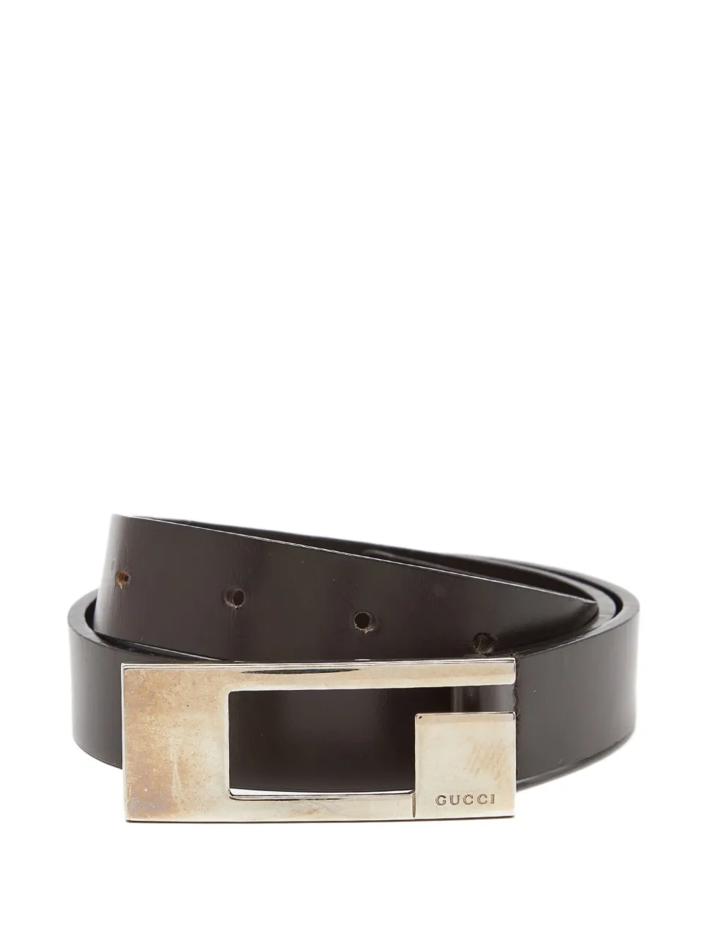 Pre-owned Gucci G-buckle Leather Belt