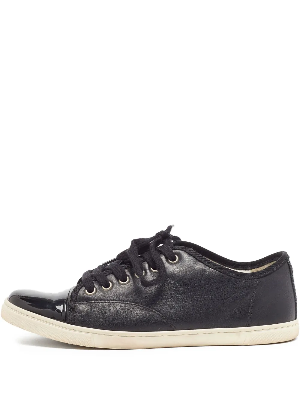 leather low-top sneakers