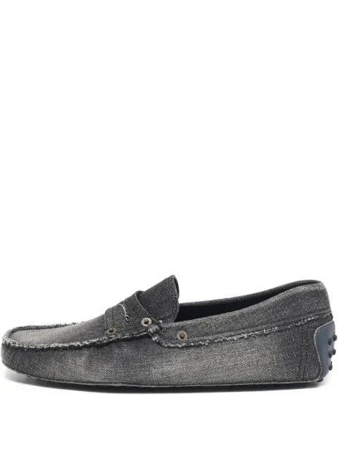 Tod's Vintage mocassins en jean à plaque logo