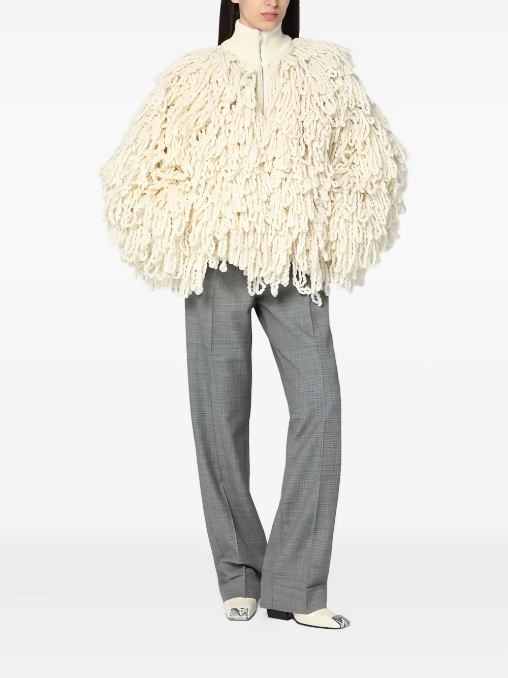 Stella McCartney Jack met franje Beige