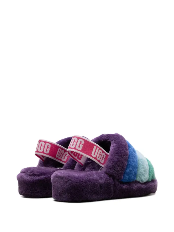 UGG パープル スリッパ サンダル UGG FLUFF ほぼ新品未使用 UGG Fluff Yeah Slide 