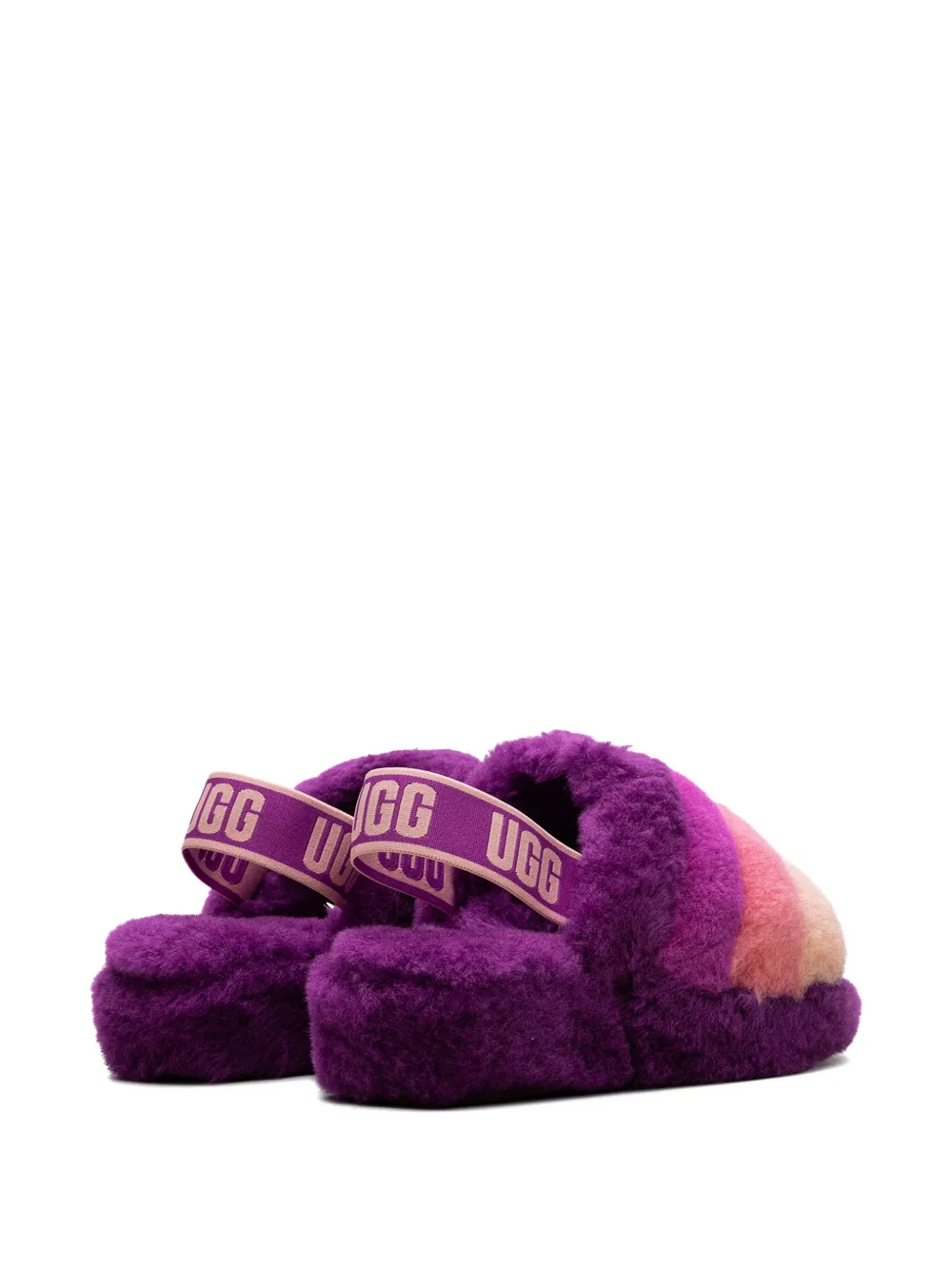 UGG Fluff Yeah Pride "Pink Purple Rainbow" sandals