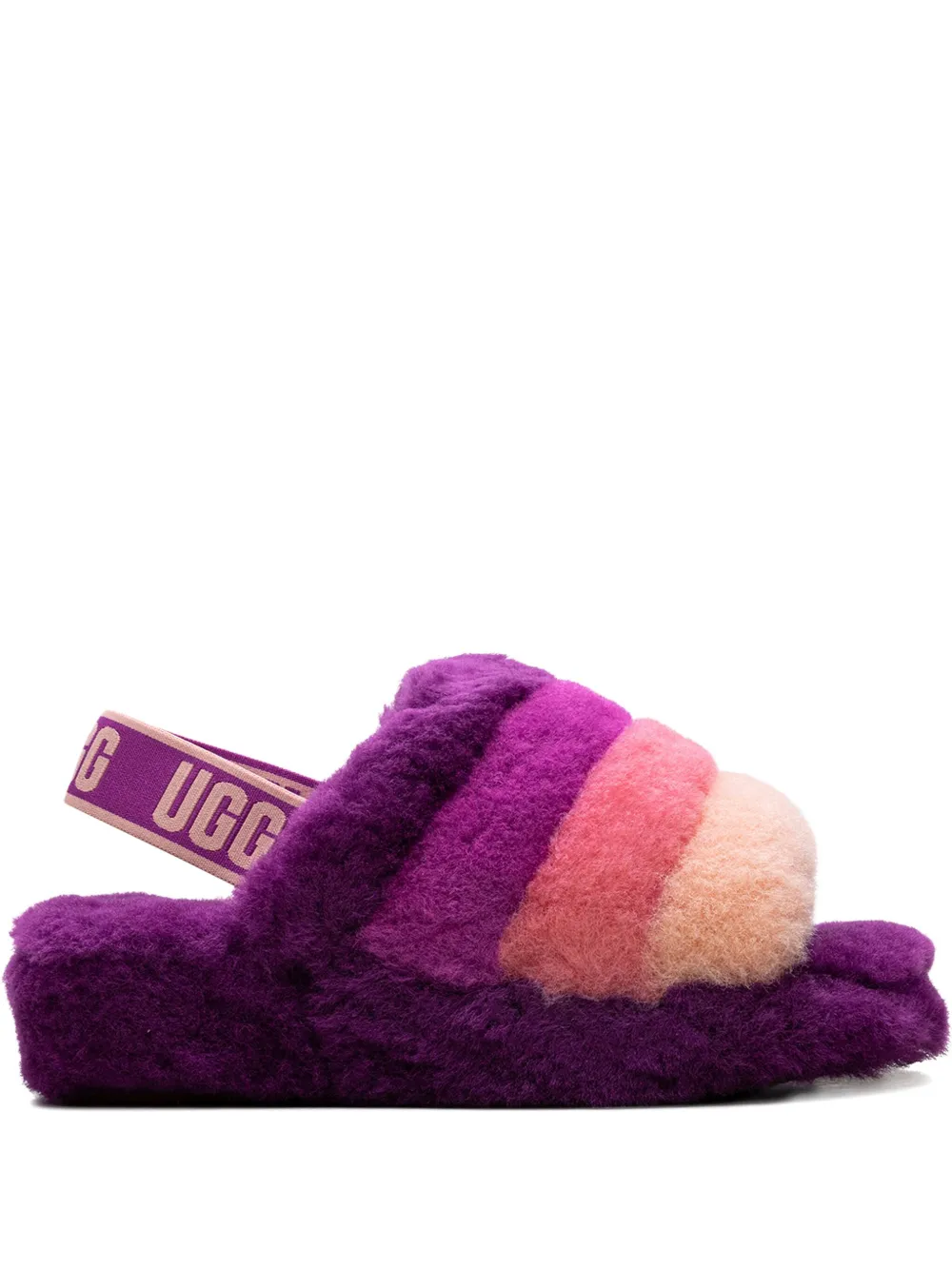 UGG Fluff Yeah Pride "Pink Purple Rainbow" sandals