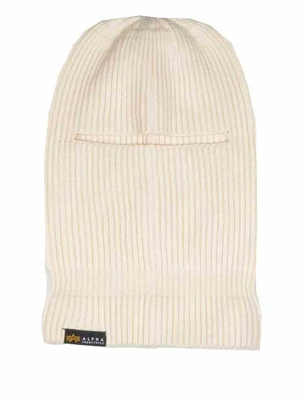 Alpha Industries Logo-patch Ribbed Beanie Hat In Neutral