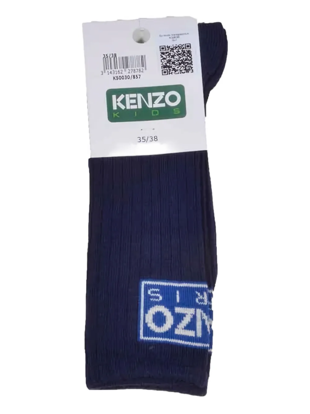 Kenzo Kids' Ribbed Logo Socks In Blue