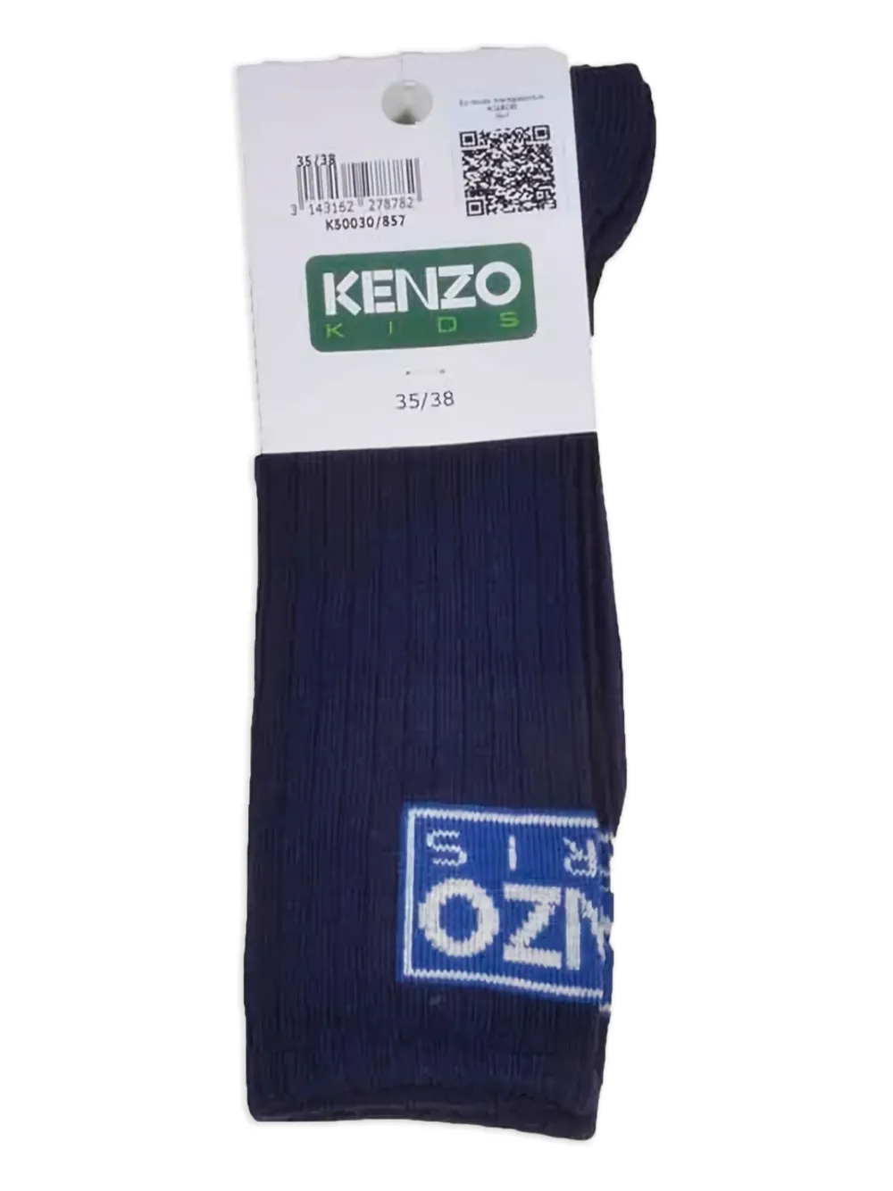 Kenzo Kids Geribbelde sokken met logo Blauw