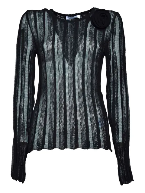Blumarine striped long-sleeve top