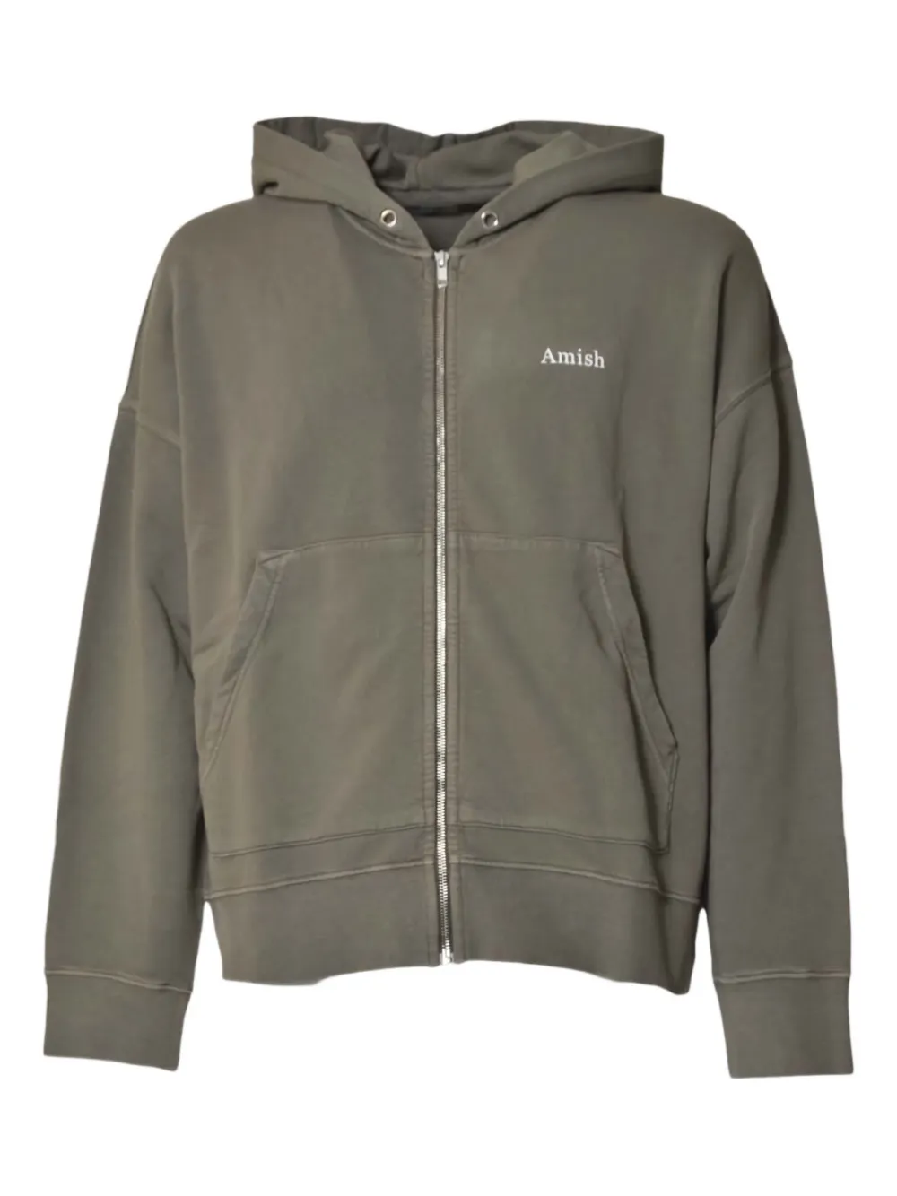 AMISH Hoodie met logoprint Grijs