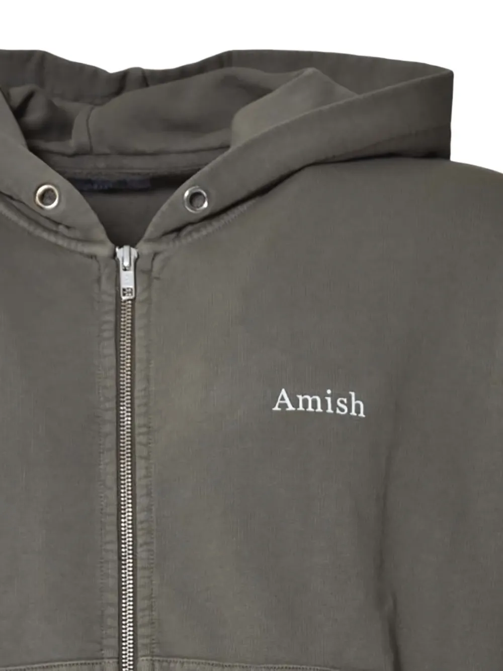 AMISH Hoodie met logoprint Grijs