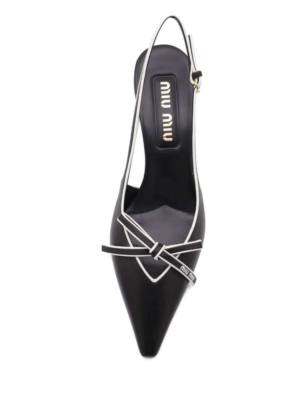 Miu 55mm leren slingback pumps Zwart