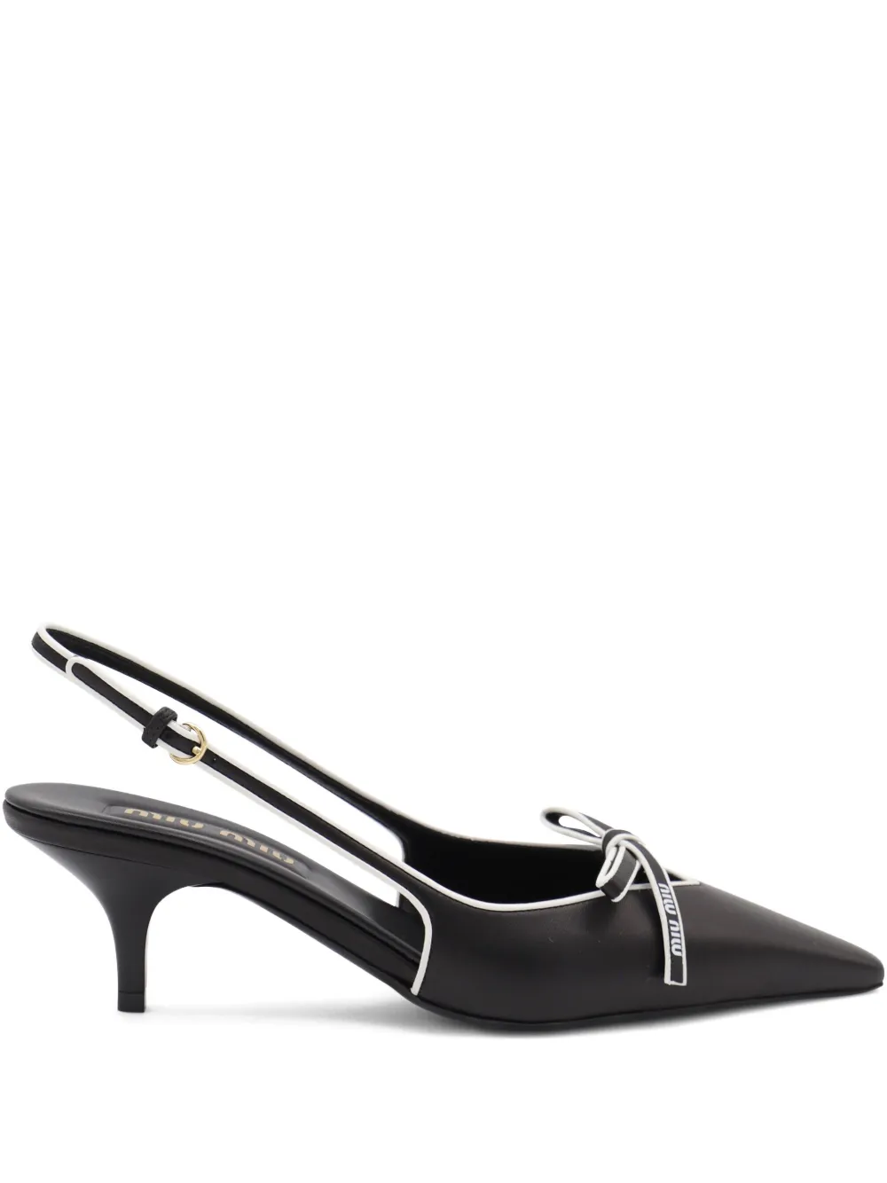 Miu Miu slingback-pumps i läder 55 mm | svart | Image 1