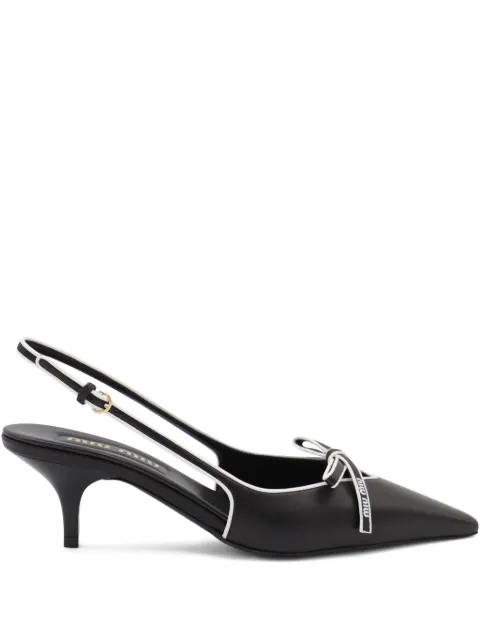 Miu Miu 55mm leather slingback pumps