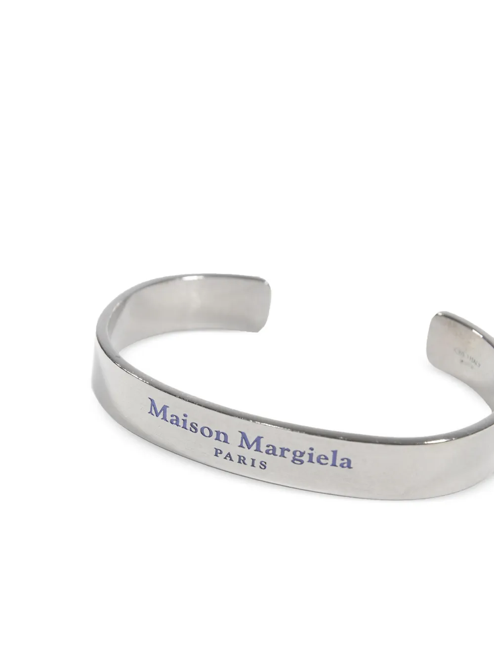 Maison Margiela logo-engraved bracelet - Zilver