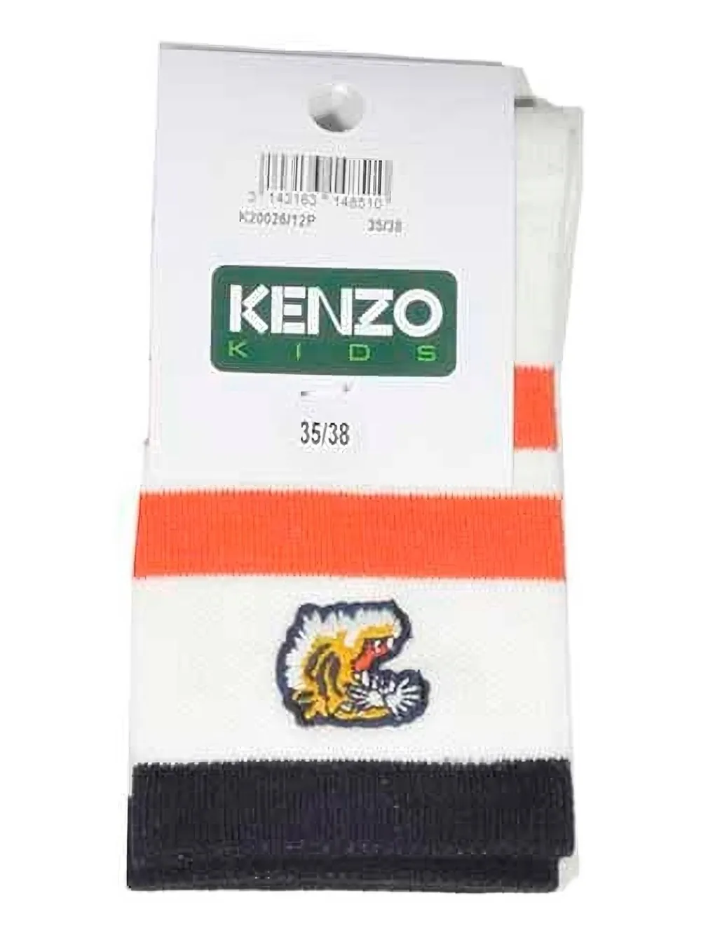Kenzo Kids' Striped Logo Socks In White