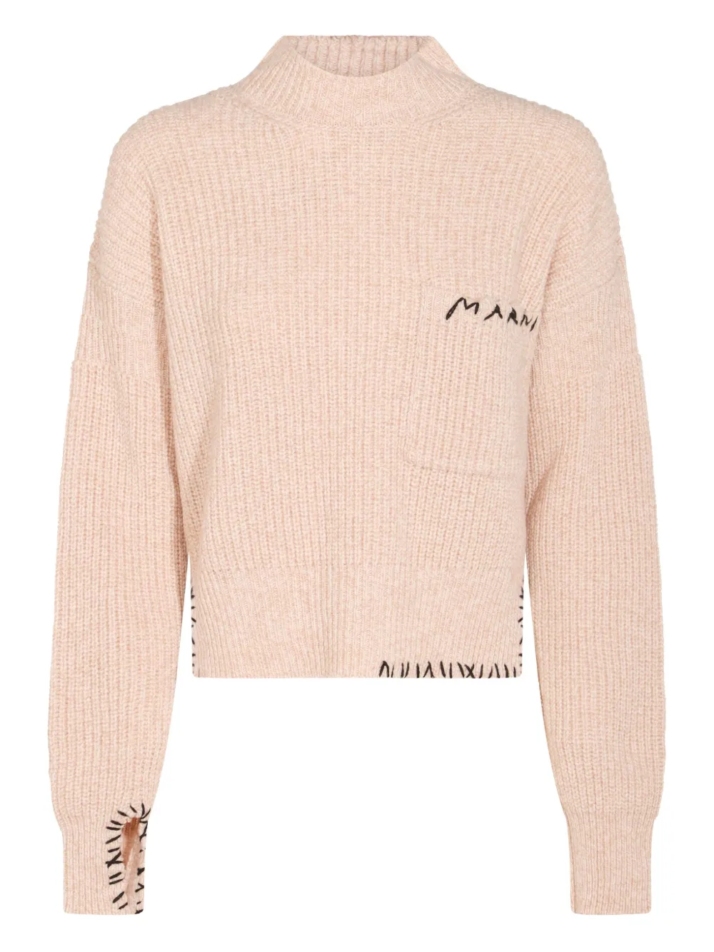 Marni Trui met geborduurd logo Beige