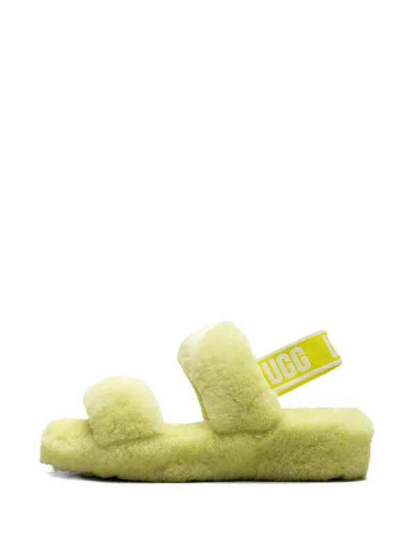 UGG イエロー ファーサンダル UGG Oh Yeah Slide 