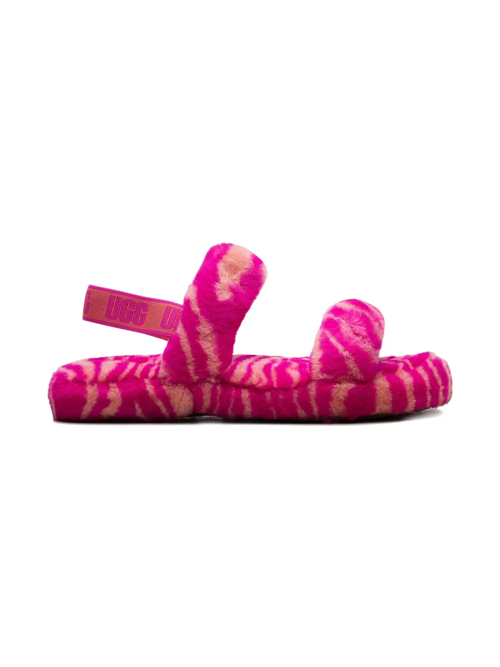 UGG Kids Oh Yeah Slipper Rock Rose Zebra sandalen - Roze