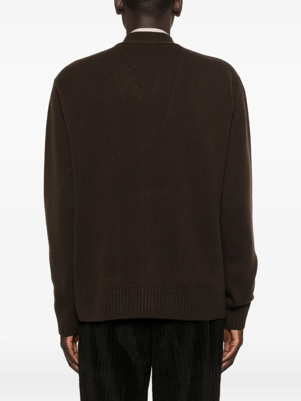 SANDRO Wollen vest met bloemenzak Bruin