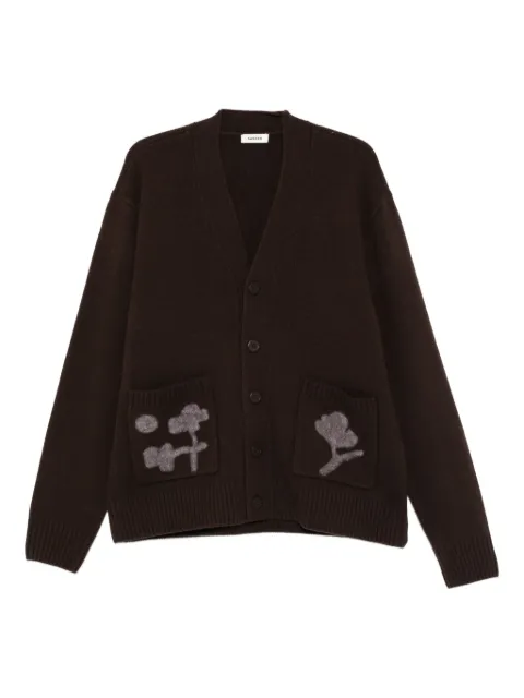 SANDRO floral-pocket wool cardigan