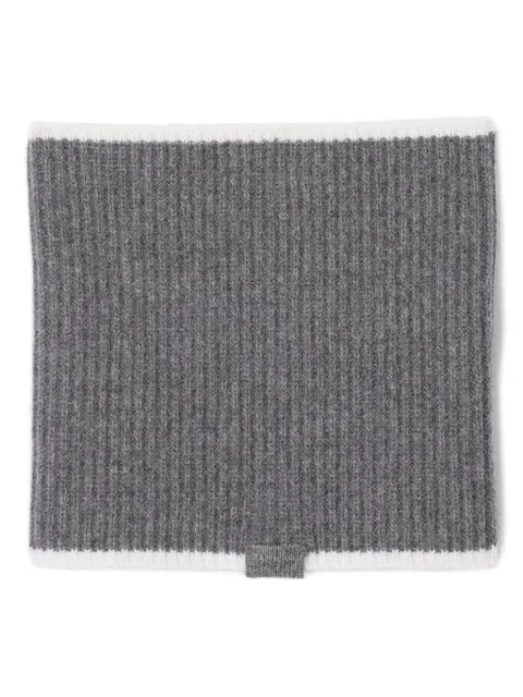 SANDRO ribbed contrast-trim scarf