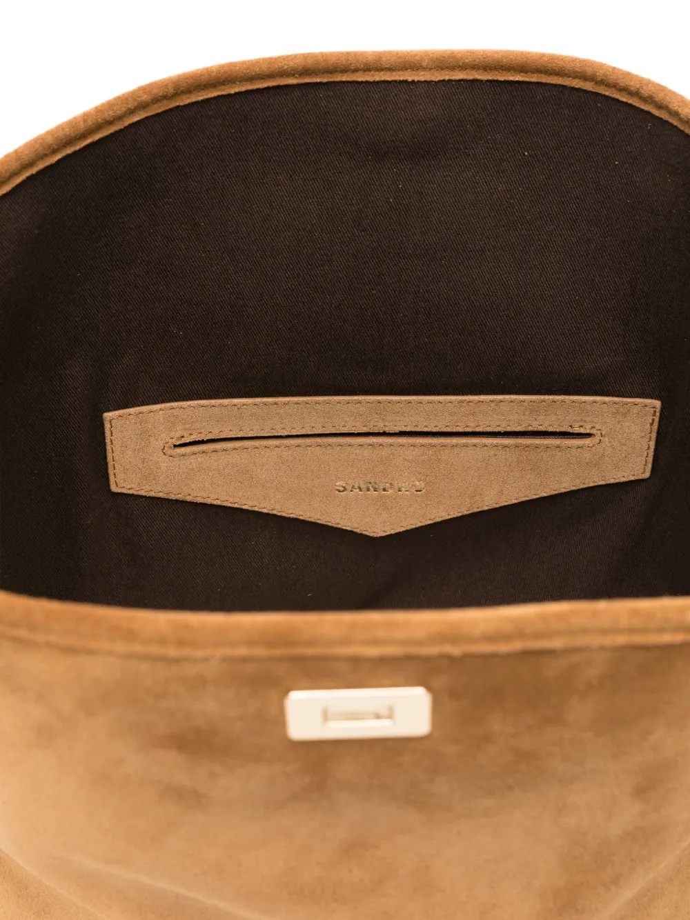 SANDRO Suède shopper met franje Bruin