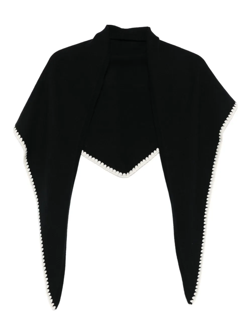 SANDRO crochet-trimmed scarf | Black | Image 1