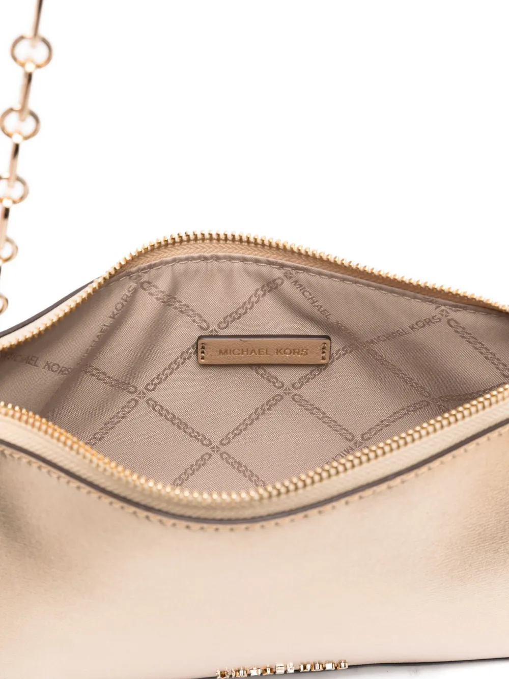 Michael Kors Metallic schoudertas met kettingband Goud