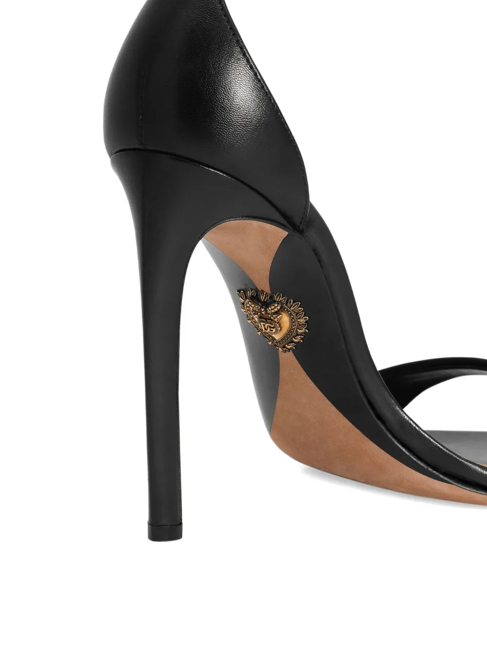 Dolce & Gabbana 105mm heart-embellished stiletto sandals Black