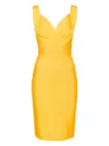 Herve L. Leroux V plunge bandage pencil dress - Yellow