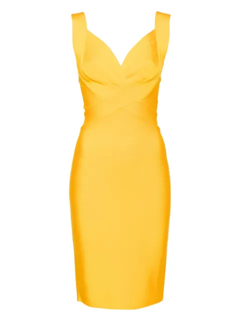 Herve L. Leroux V plunge bandage pencil dress