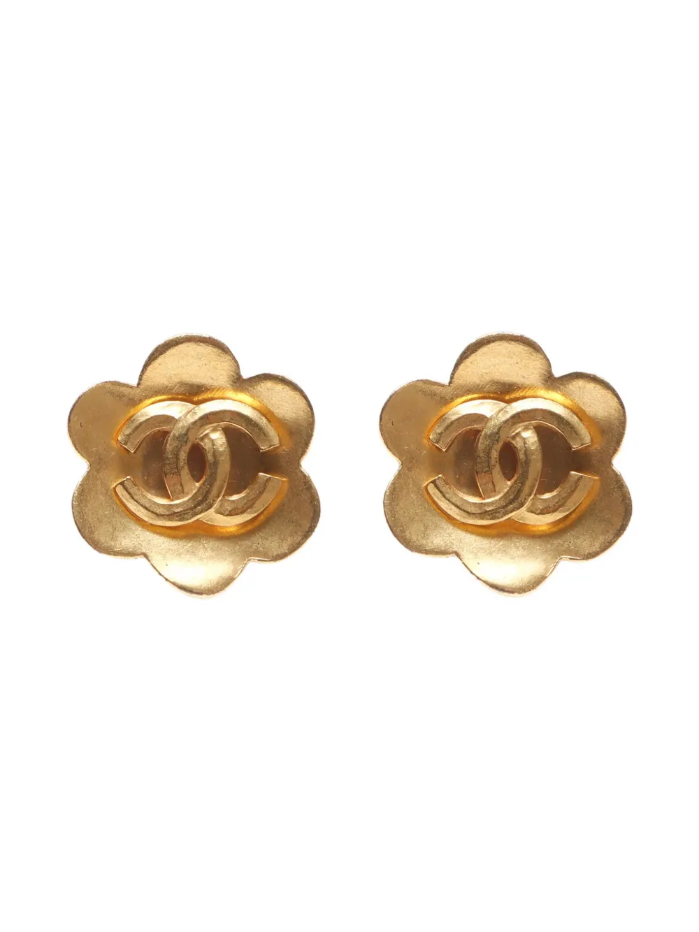 CHANEL Pre-Owned 1998 ココマーク イヤリング - ゴールドトーン CHANEL Pre-Owned 1998 ココマーク イヤリング - ゴールドトーン