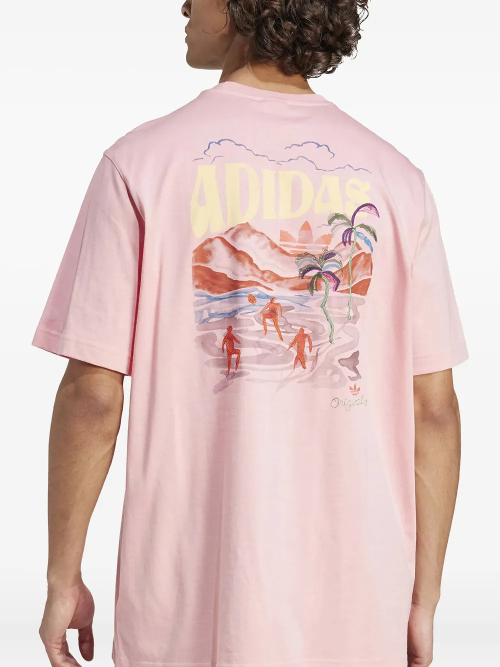 adidas Originals Resort T-shirt met grafisch logo Roze