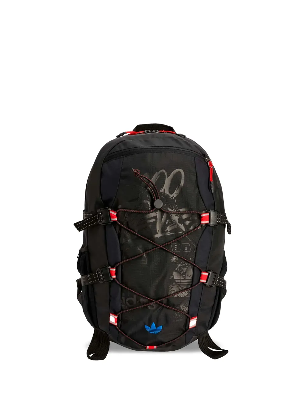 adidas x 100 Thieves panelled drawstring backpack | Black | Image 1