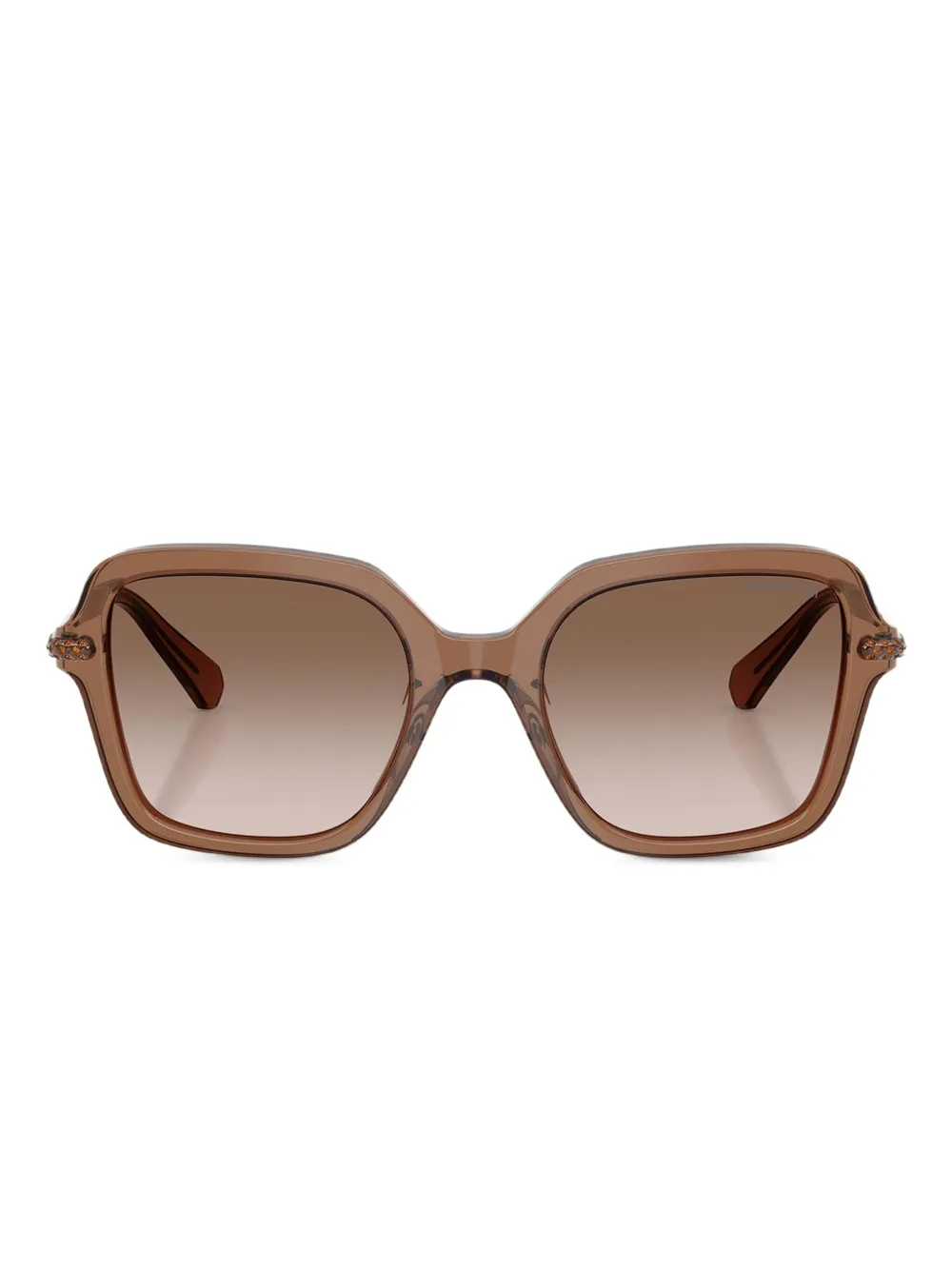 Swarovski Eyewear Eckige Sonnenbrille mit Kristallen - Braun