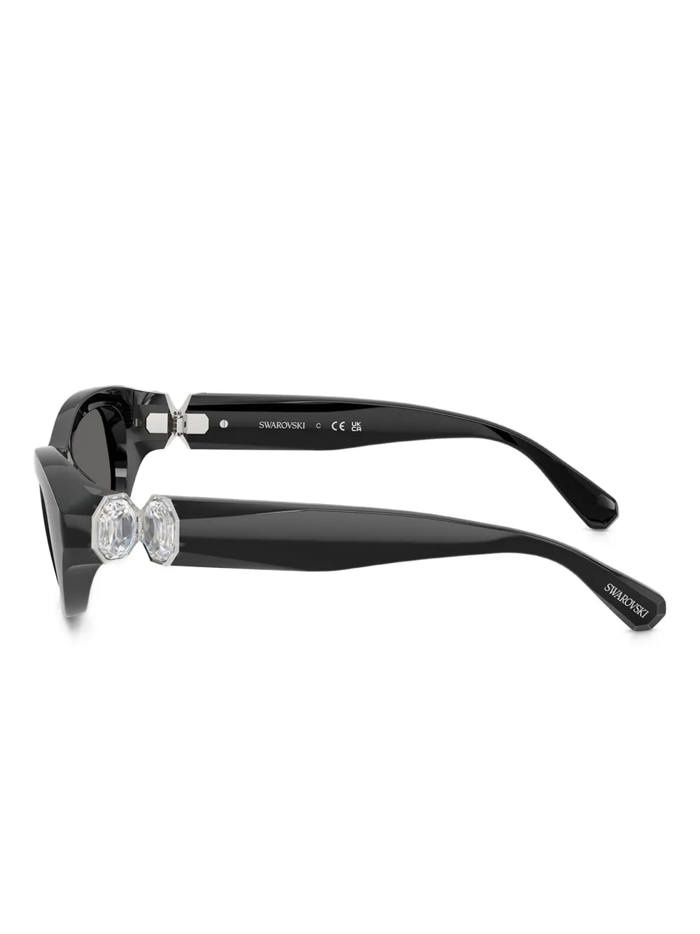 Swarovski Eyewear Zonnebril met cat-eye montuur en kristallen Zwart