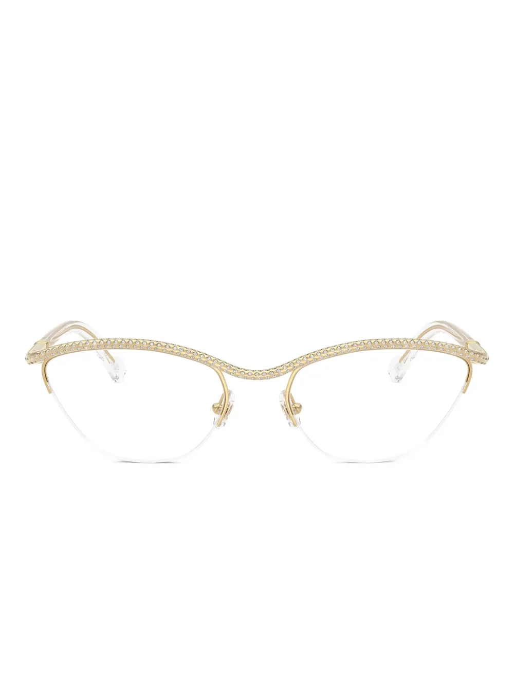 Swarovski Eyewear Occhiali cat-eye con cristalli - Oro