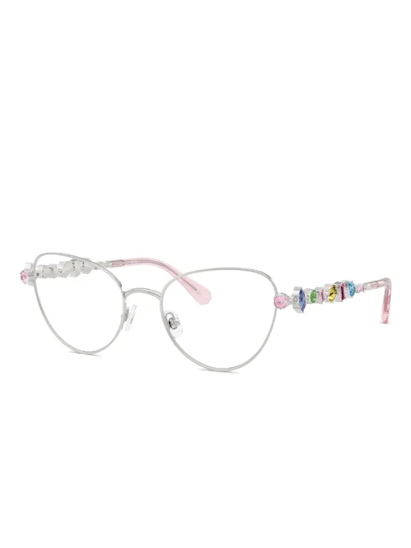 Swarovski Eyewear crystal-embellished cat-eye Glasses | Silver