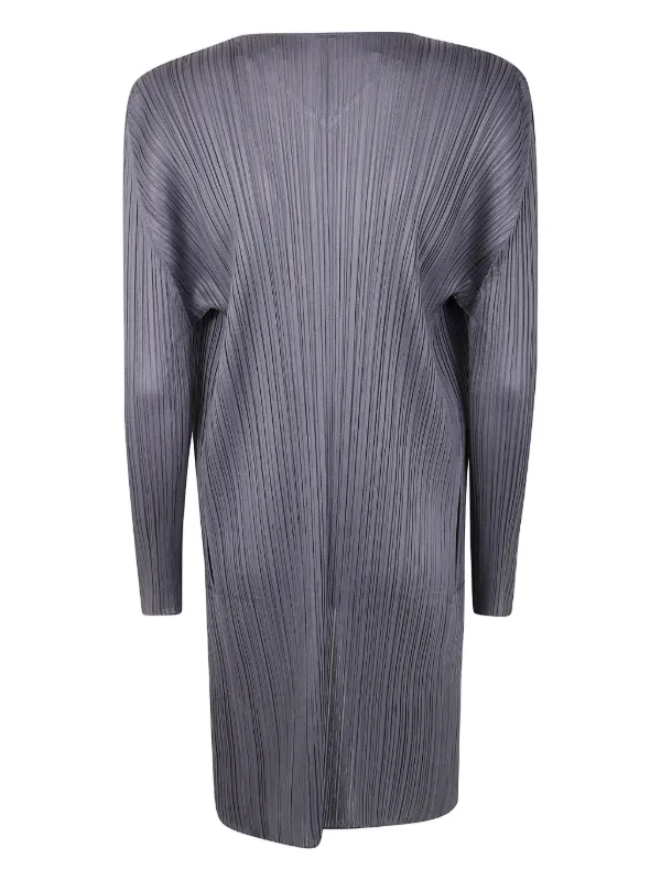 PLEATS PLEASE! グレー ロングカーディガン イッセイミヤケ Pleats Please Issey Miyake プリーツ ロングカーディガン