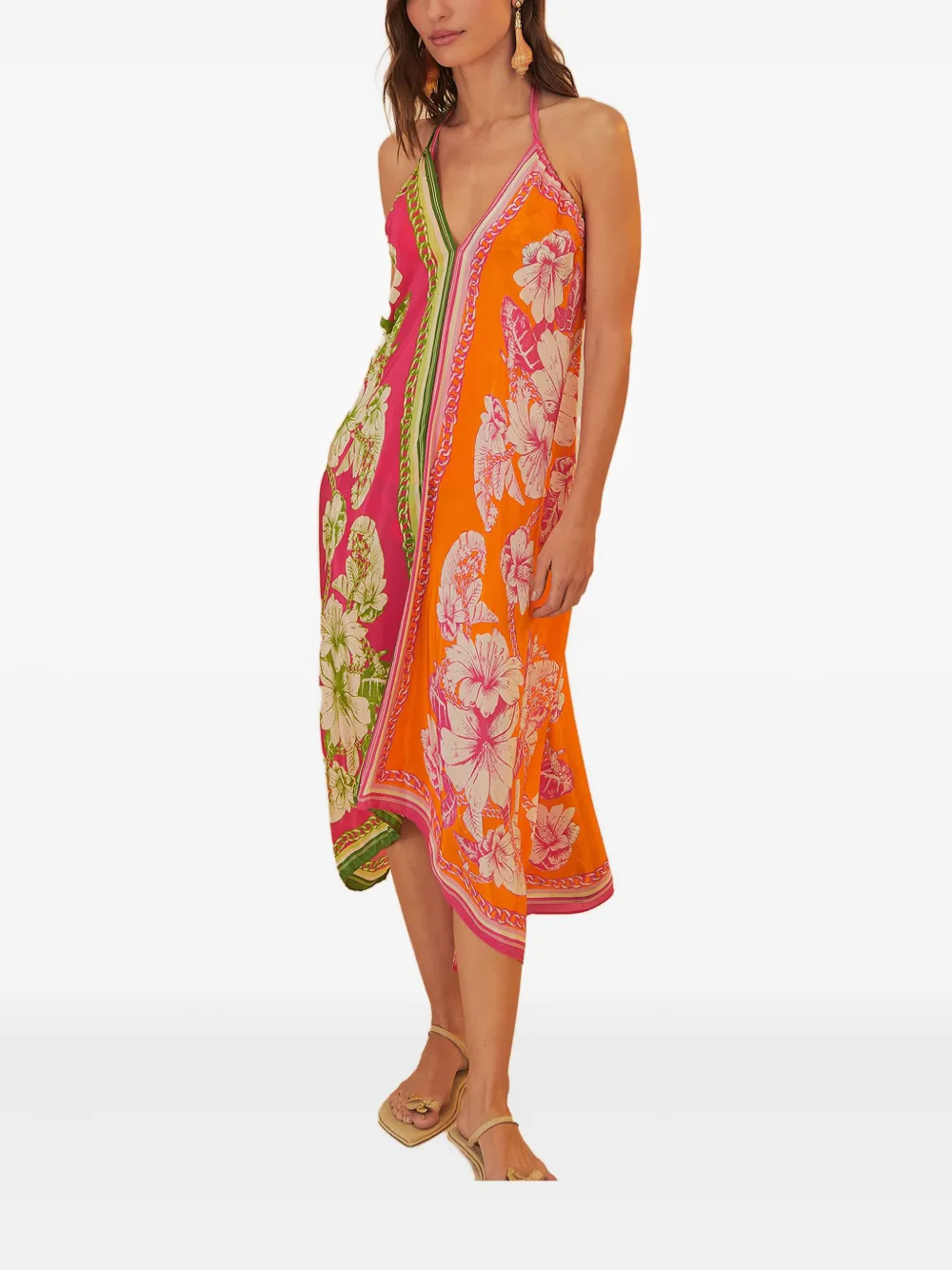 Farm Rio Midikleid Mit Blumen-print In Multi