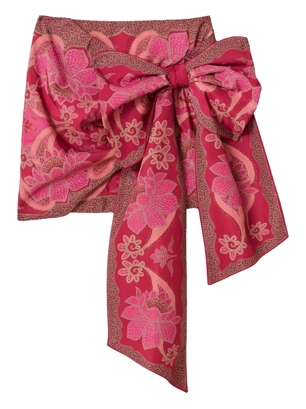 FARM Rio Mini-rok met bloemenprint en strikdetail Roze