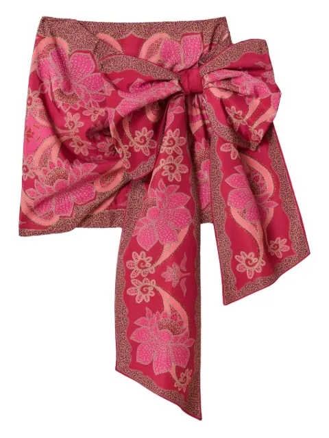 FARM Rio bow-detail floral-print mini skirt