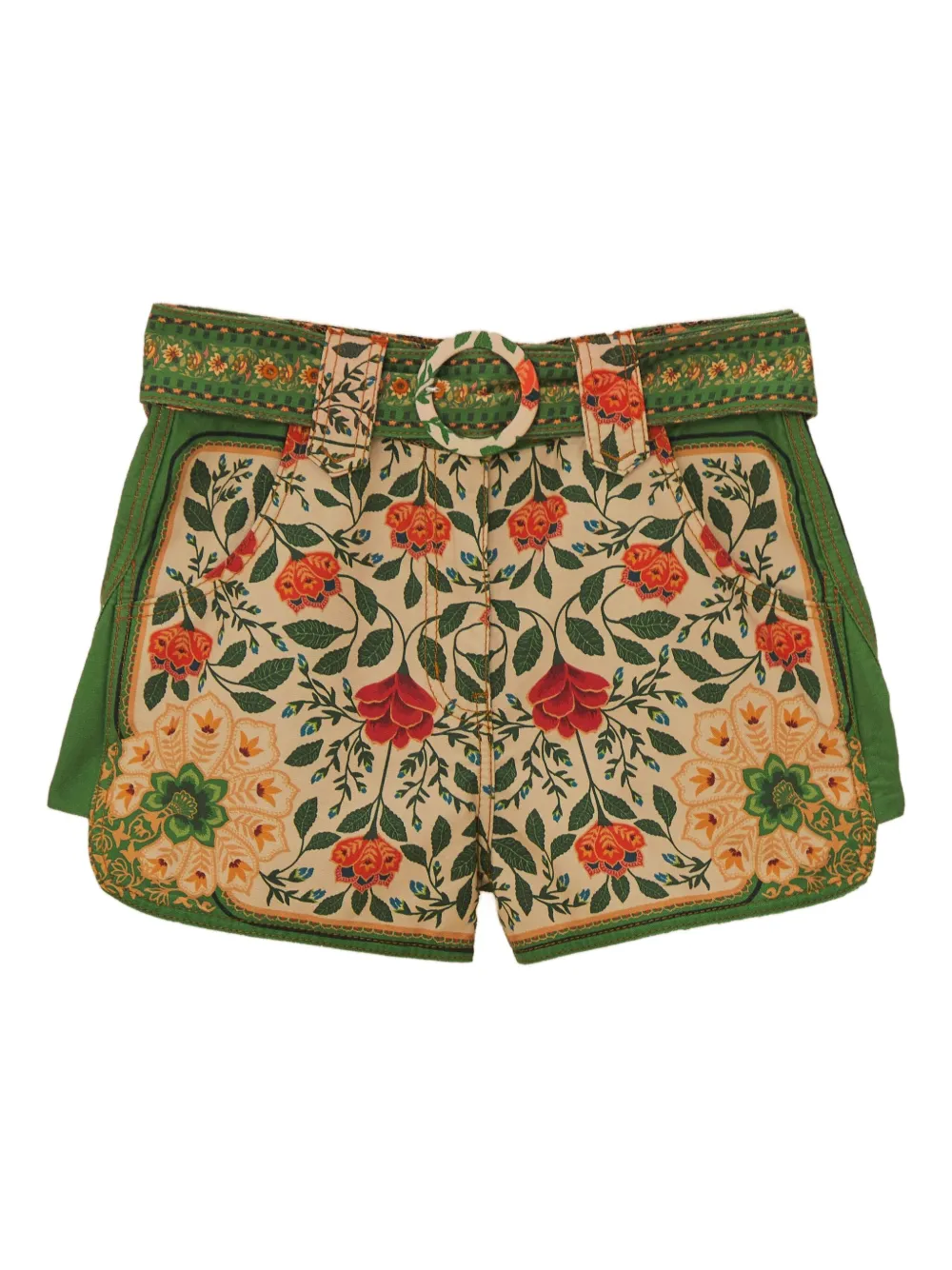 Farm Rio Floral-print Shorts In Neutral
