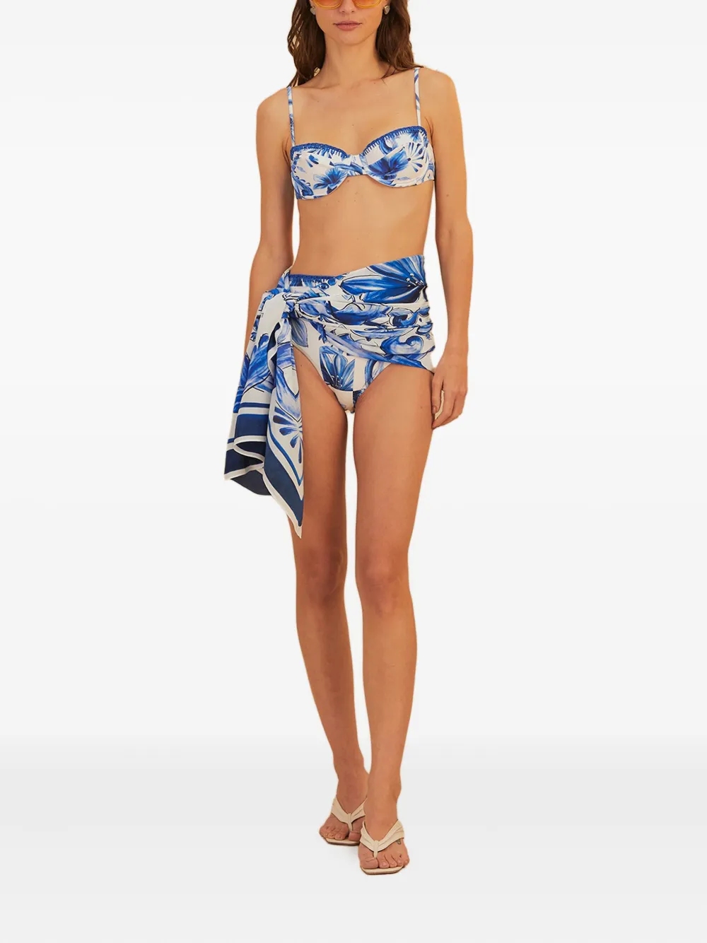 FARM Rio Wikkelrok met bloemenprint Wit