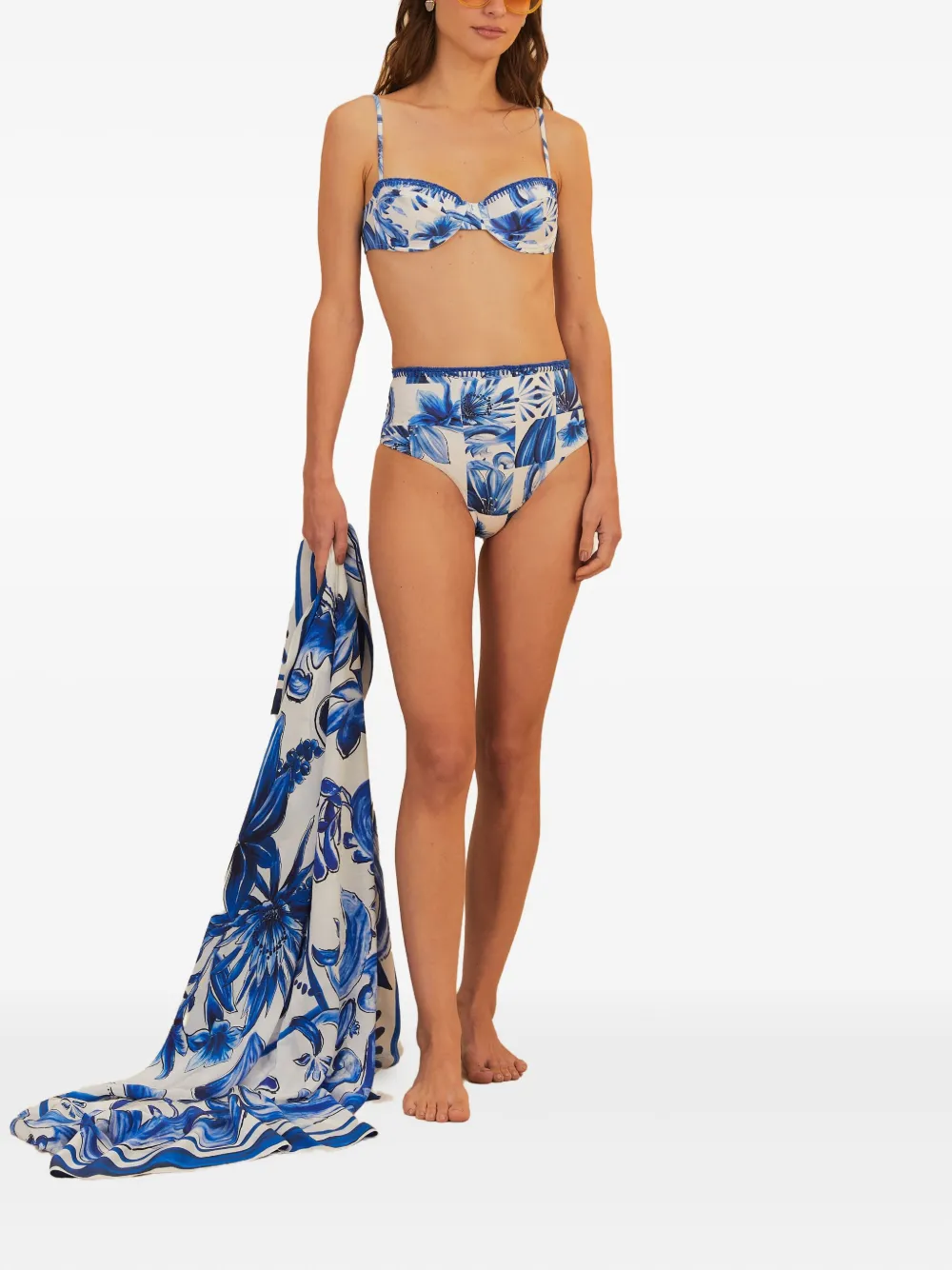 FARM Rio floral-print sarong - Bianco