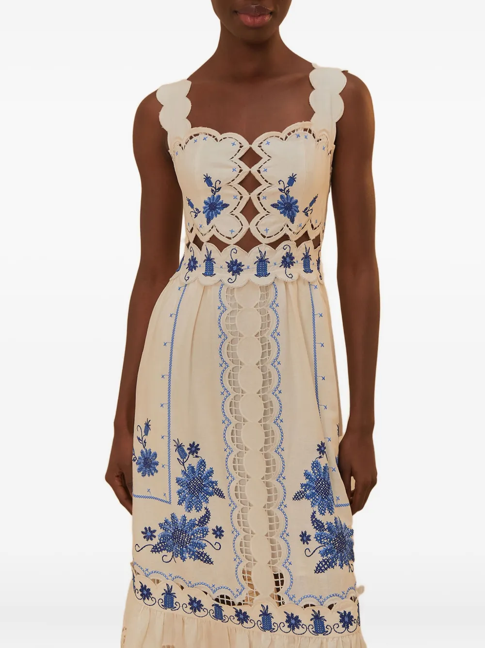 floral-embroidered dress