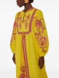 FARM Rio Embroidered Garden Tapestry midi dress - Yellow