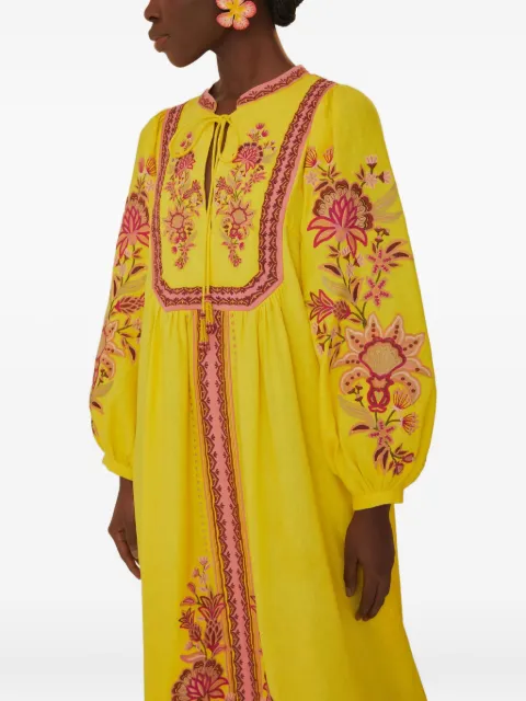 FARM Rio Embroidered Garden Tapestry midi dress