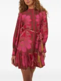 FARM Rio tassel-embellished patterned mini dress - Pink