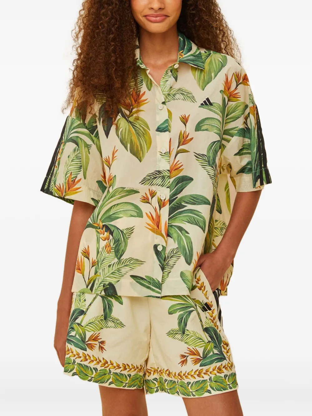 FARM Rio Blouse met Tropical Breeze-print - Beige